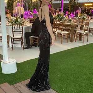 Fritzy Mermaid Black Sequin Dress